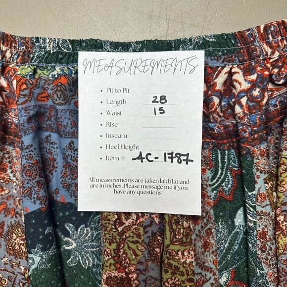 Flint & Moss Boho Midi Skirt Size L Gypsy Hippie Festival Patchwork Cowgirl - Picture 2 of 9